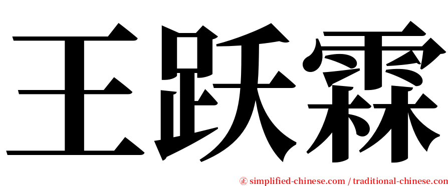 王跃霖 serif font