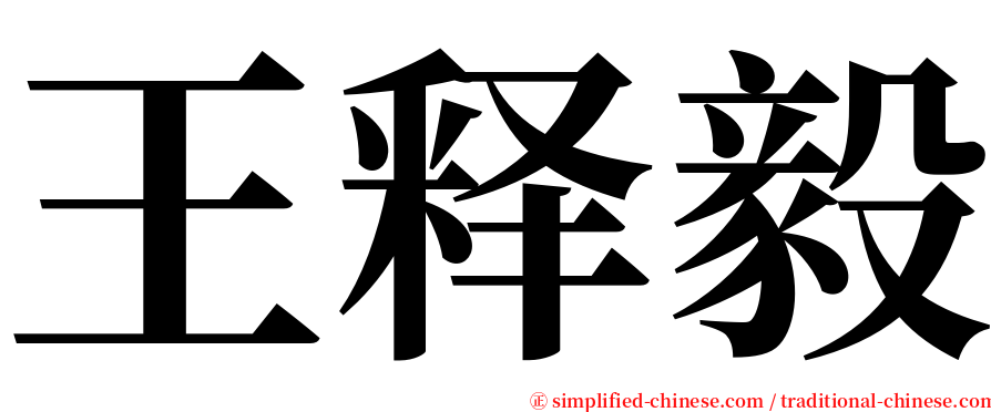 王释毅 serif font