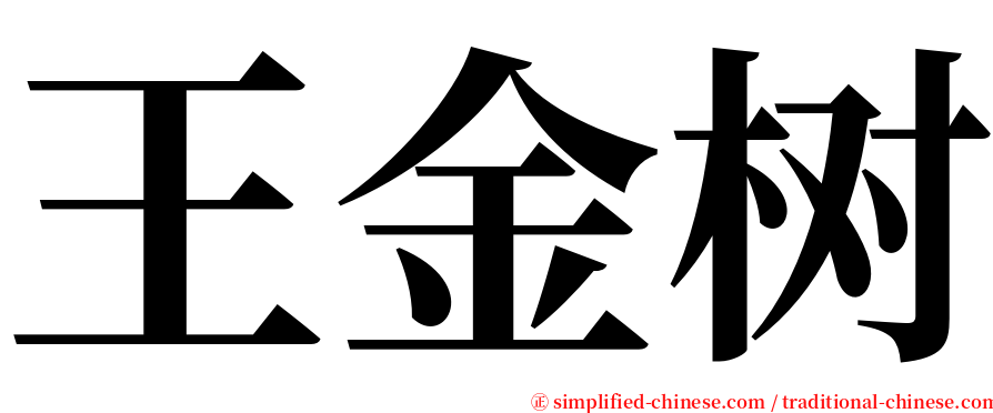 王金树 serif font