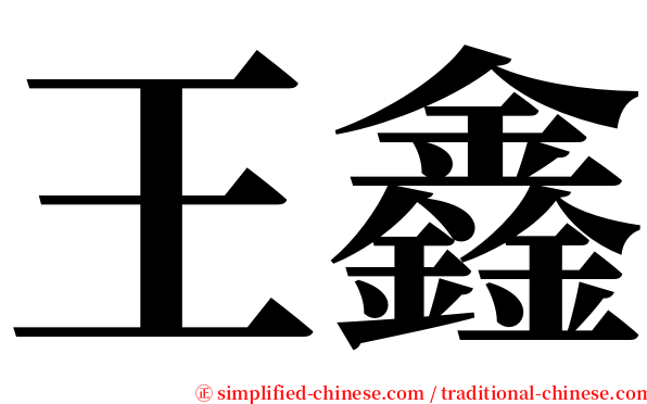 王鑫 serif font