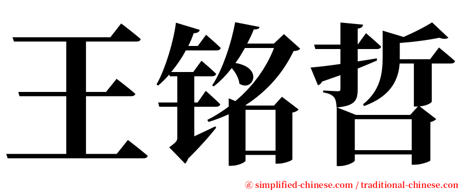 王铭哲 serif font