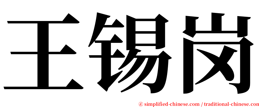 王锡岗 serif font