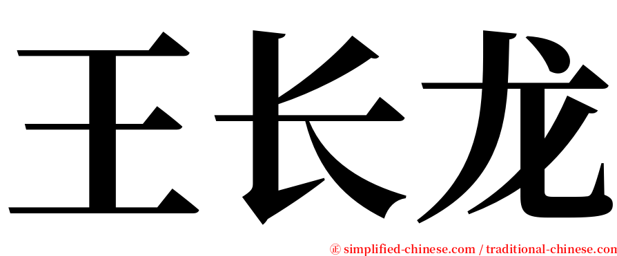 王长龙 serif font