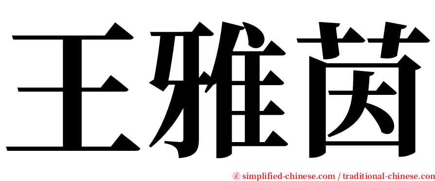 王雅茵 serif font