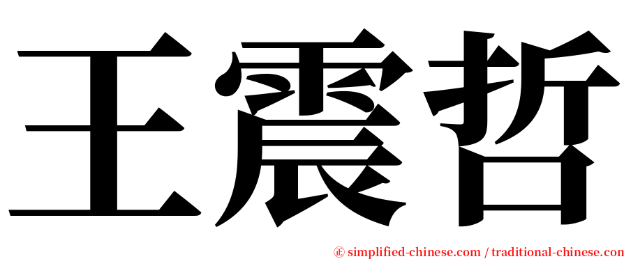 王震哲 serif font