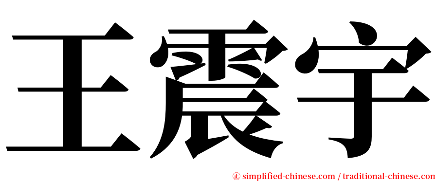 王震宇 serif font