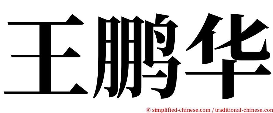 王鹏华 serif font