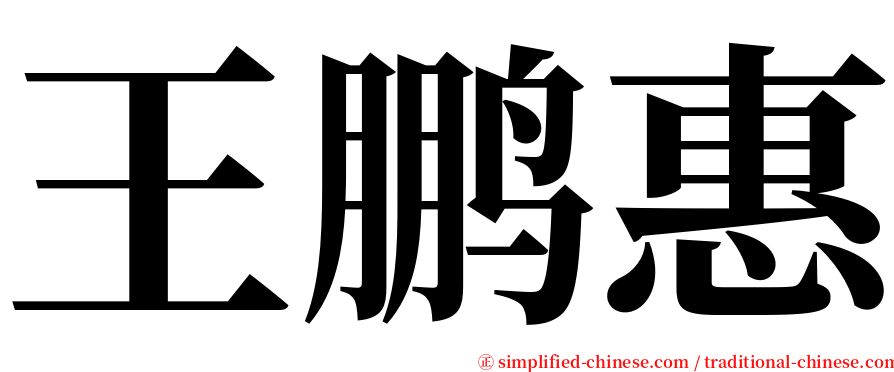 王鹏惠 serif font