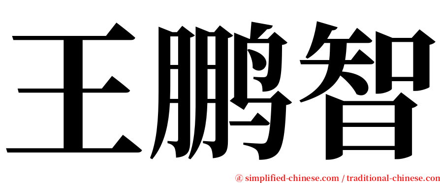 王鹏智 serif font