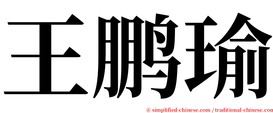 王鹏瑜 serif font