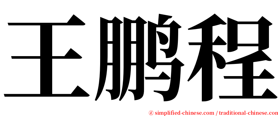 王鹏程 serif font