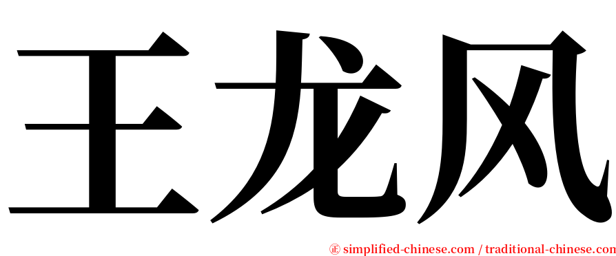 王龙风 serif font