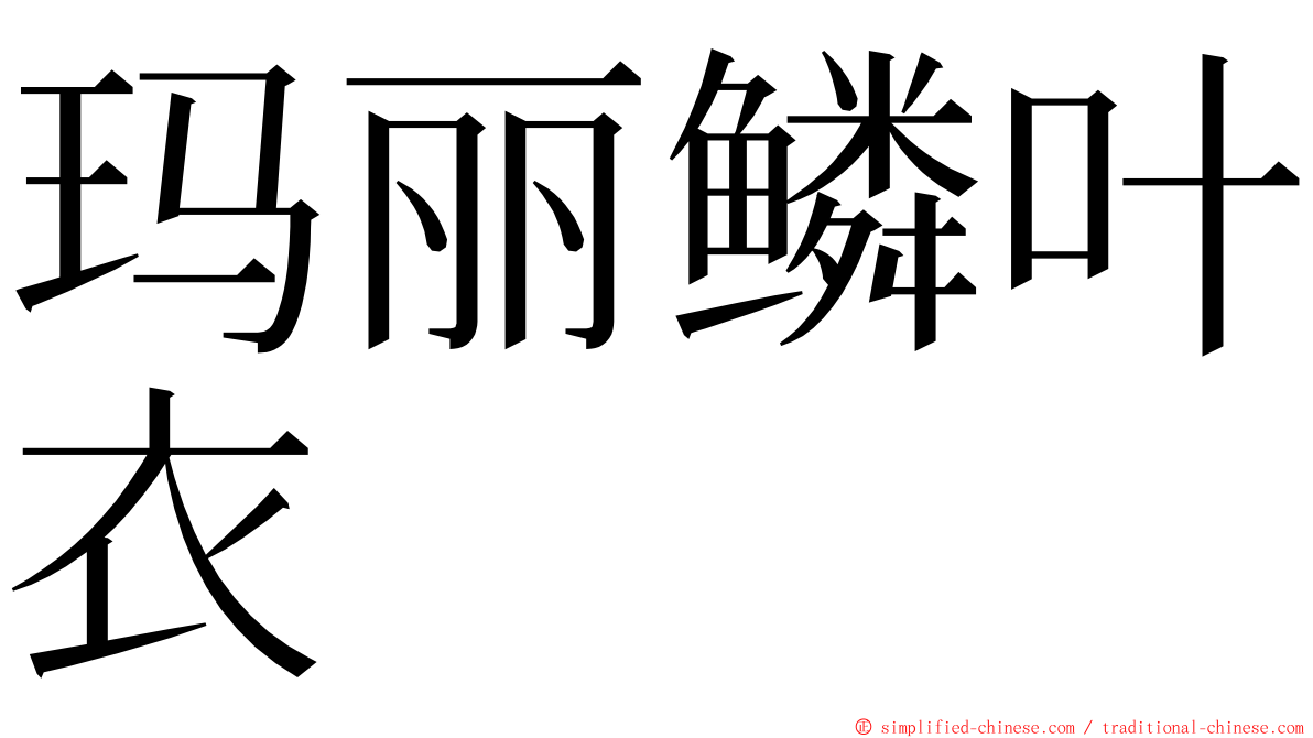 玛丽鳞叶衣 ming font