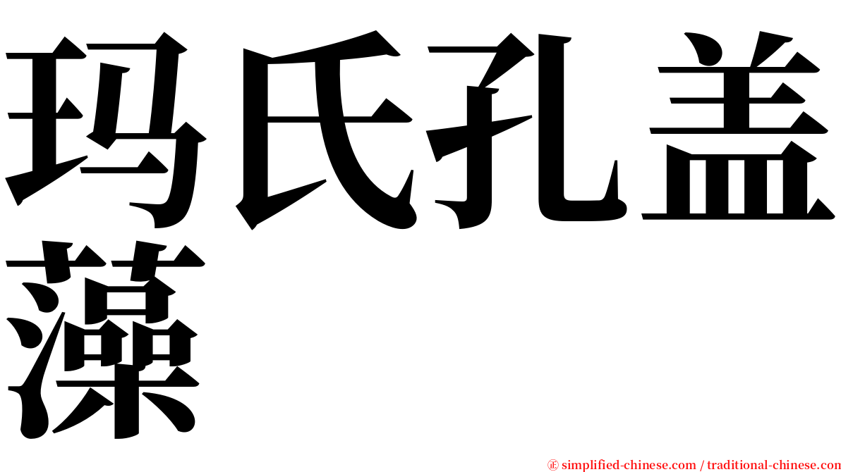 玛氏孔盖藻 serif font