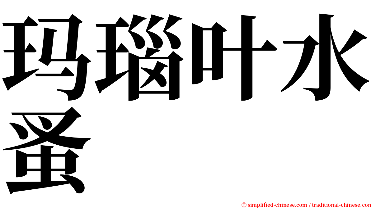 玛瑙叶水蚤 serif font