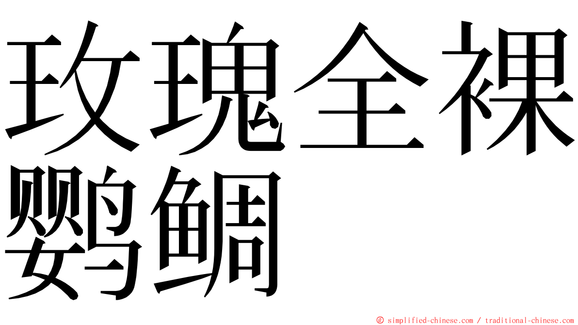 玫瑰全裸鹦鲷 ming font