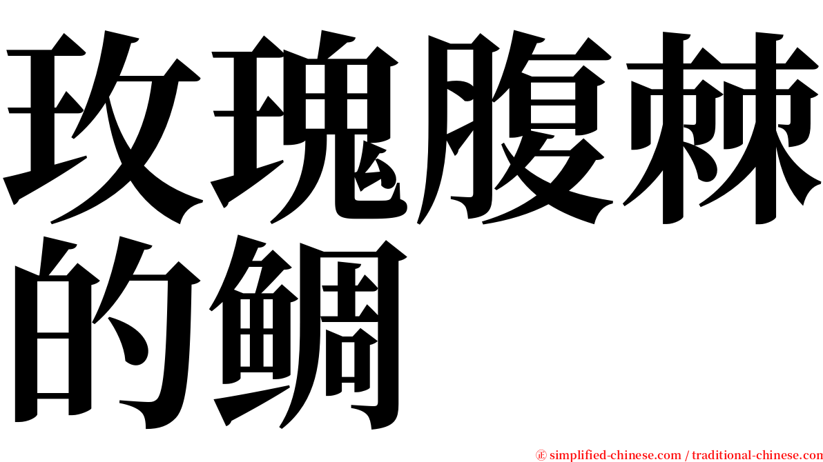 玫瑰腹棘的鲷 serif font