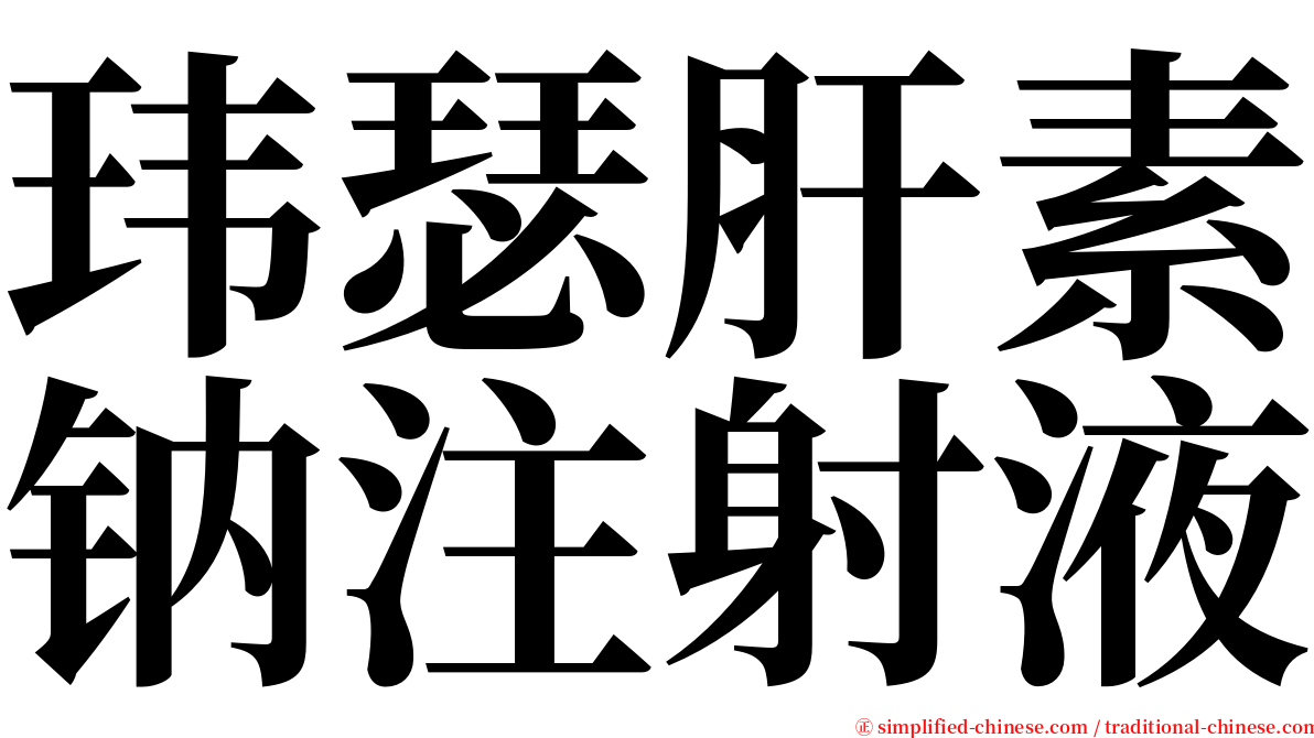 玮瑟肝素钠注射液 serif font