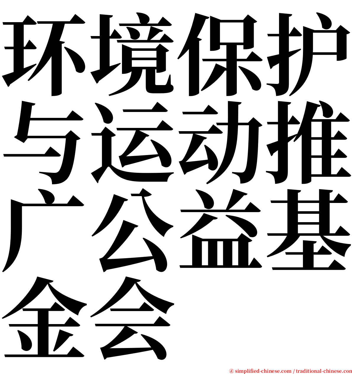 环境保护与运动推广公益基金会 serif font