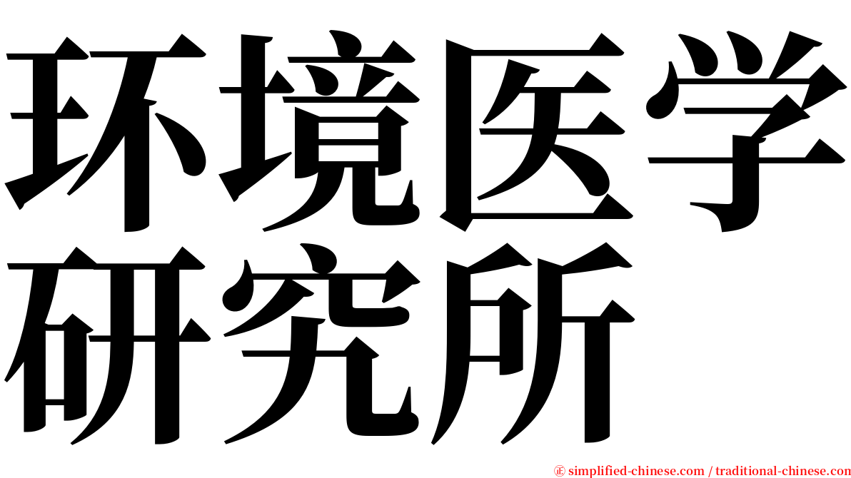 环境医学研究所 serif font