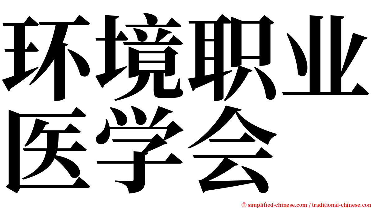 环境职业医学会 serif font