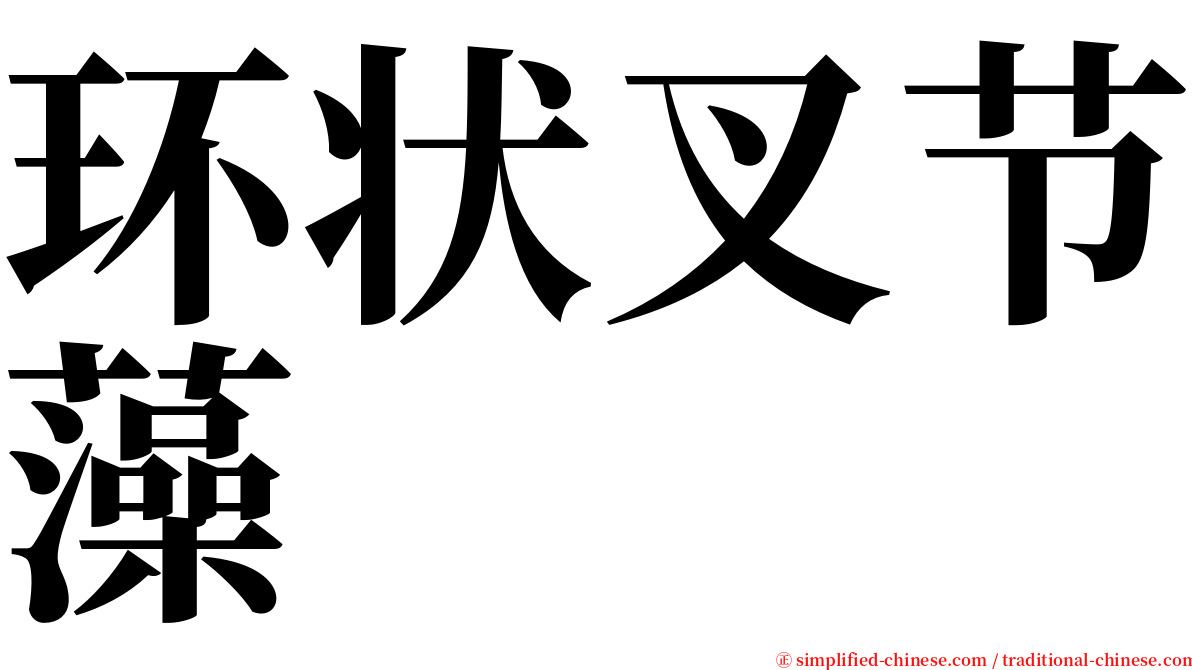 环状叉节藻 serif font