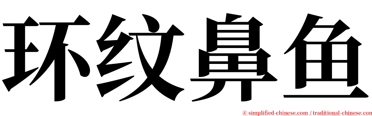 环纹鼻鱼 serif font