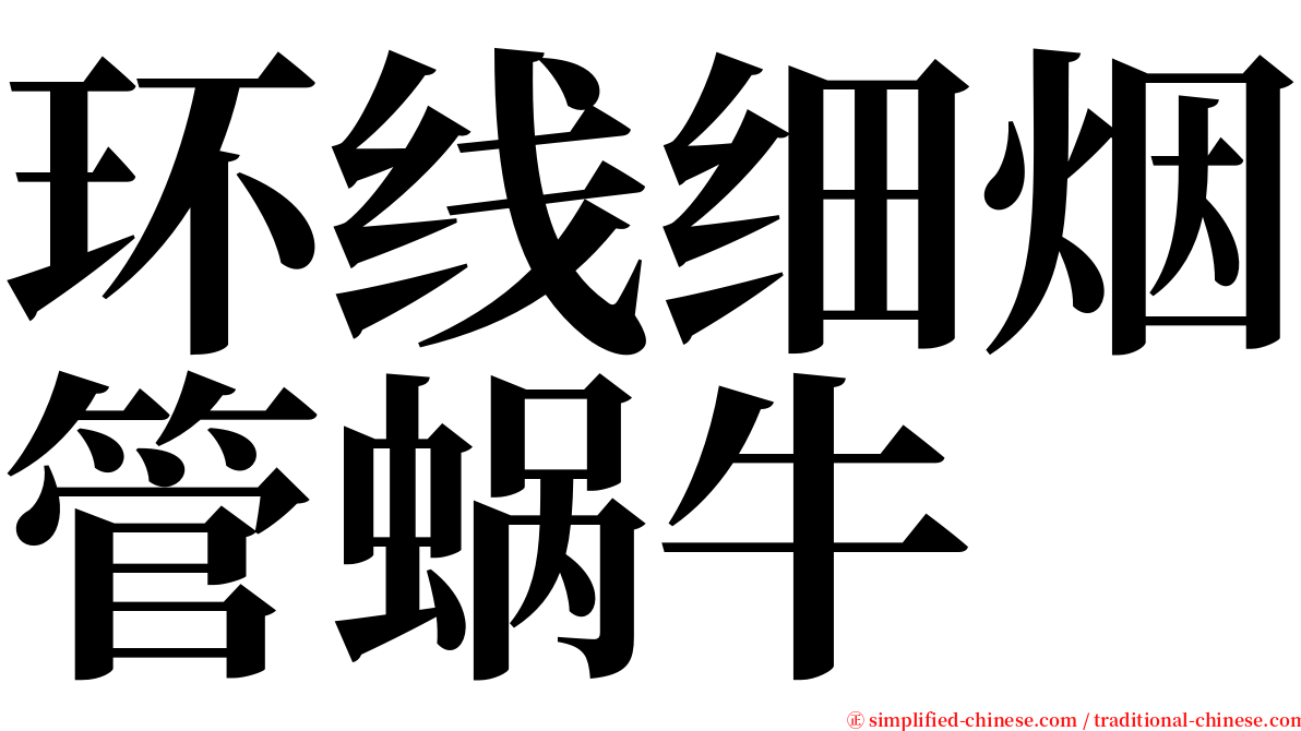 环线细烟管蜗牛 serif font