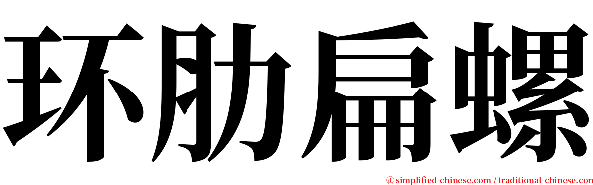 环肋扁螺 serif font