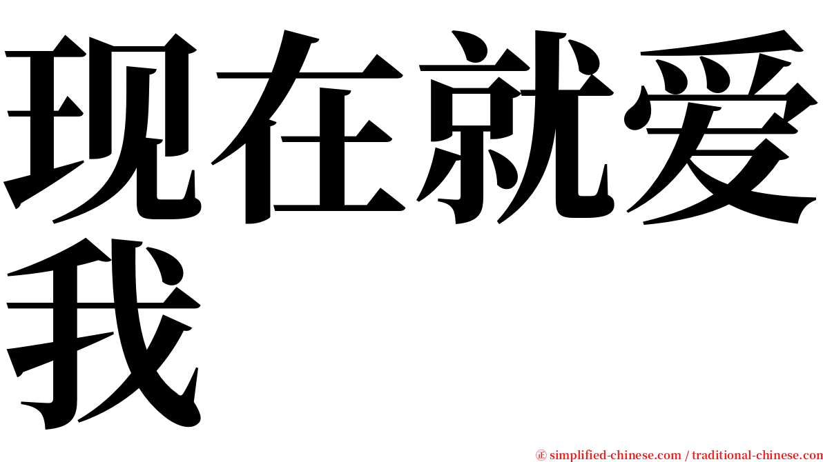 现在就爱我 serif font