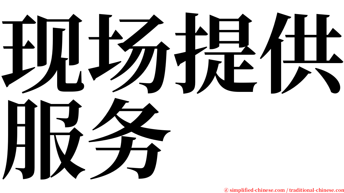 现场提供服务 serif font