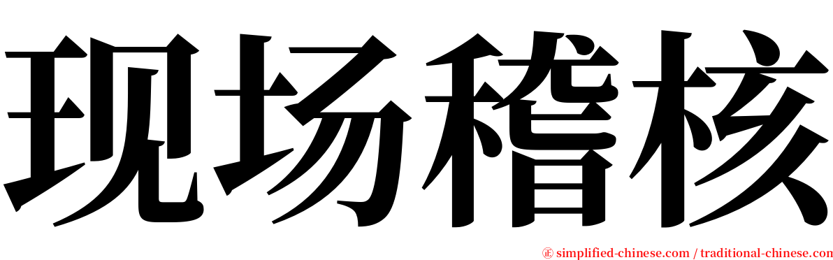 现场稽核 serif font