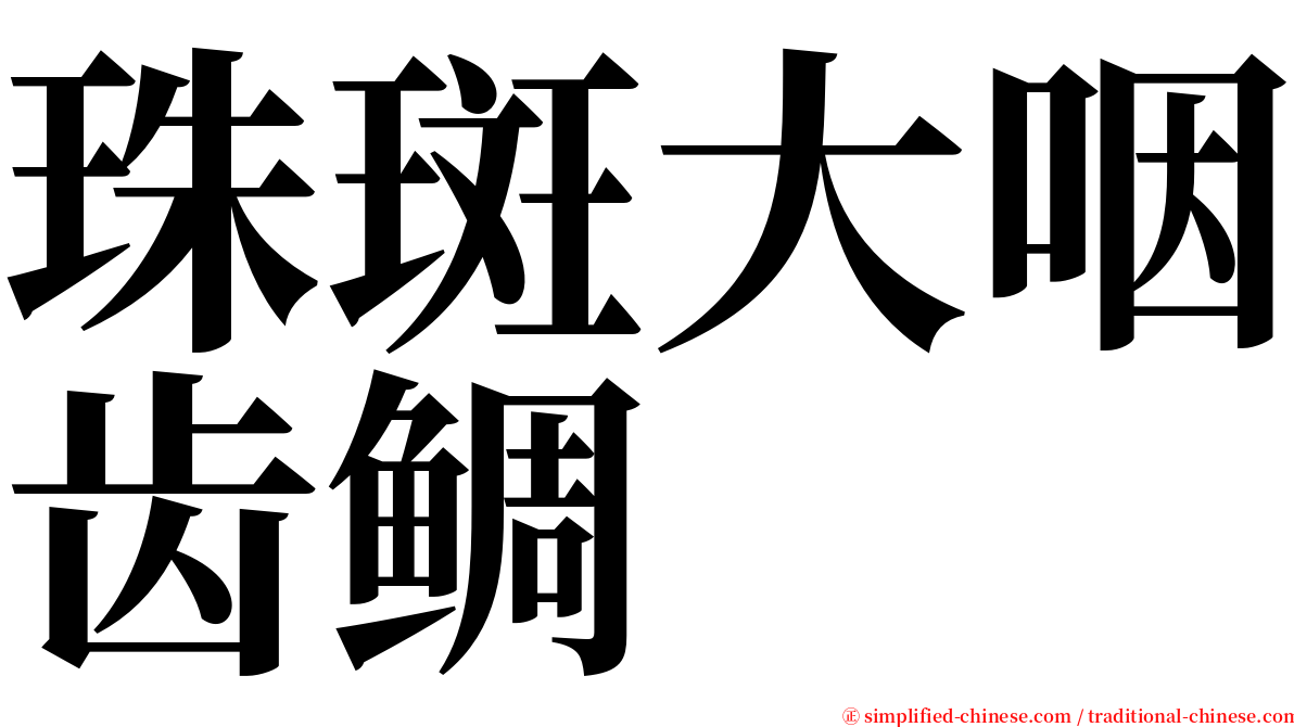 珠斑大咽齿鲷 serif font