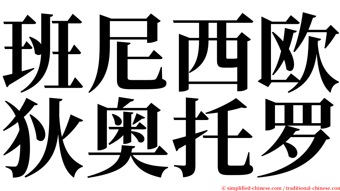 班尼西欧狄奥托罗 serif font