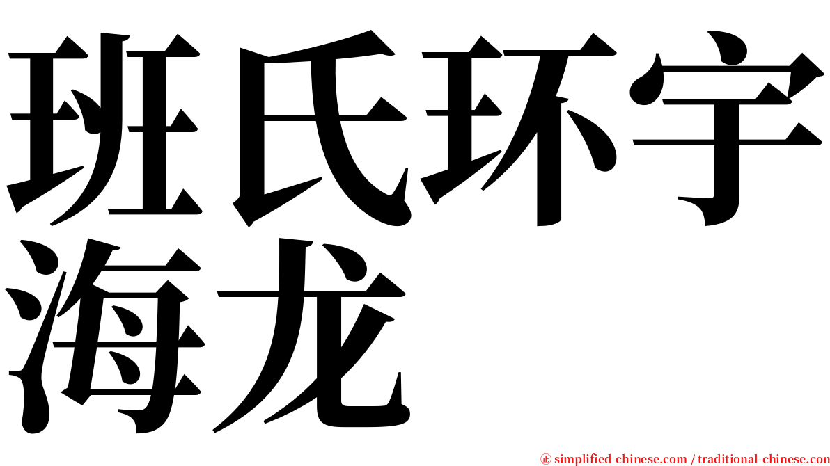 班氏环宇海龙 serif font