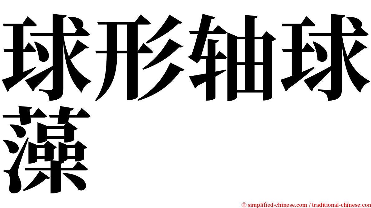 球形轴球藻 serif font