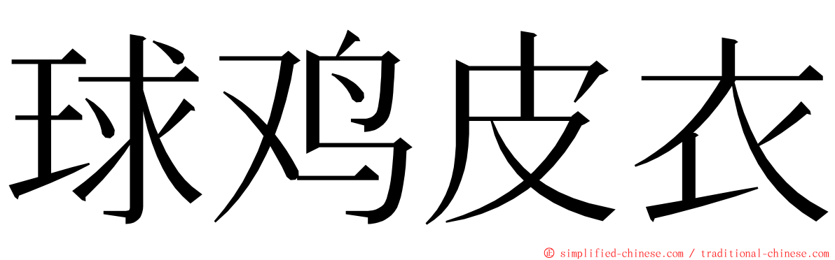 球鸡皮衣 ming font