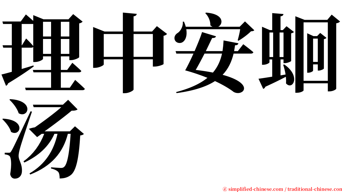 理中安蛔汤 serif font