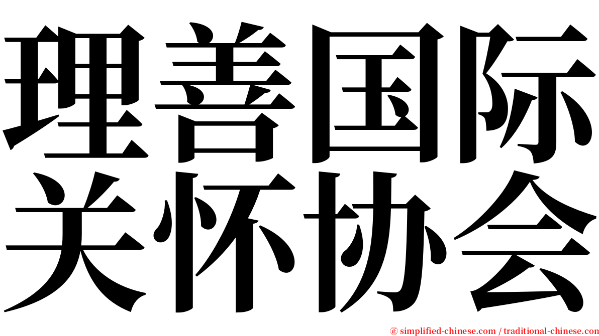 理善国际关怀协会 serif font