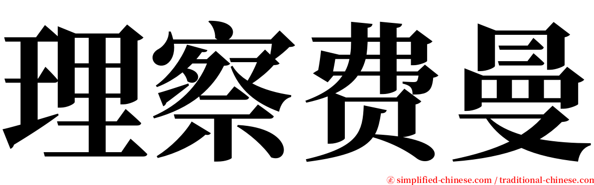 理察费曼 serif font