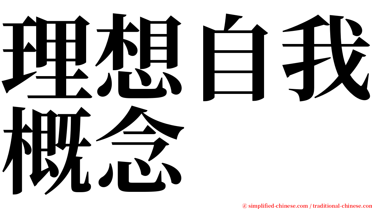 理想自我概念 serif font