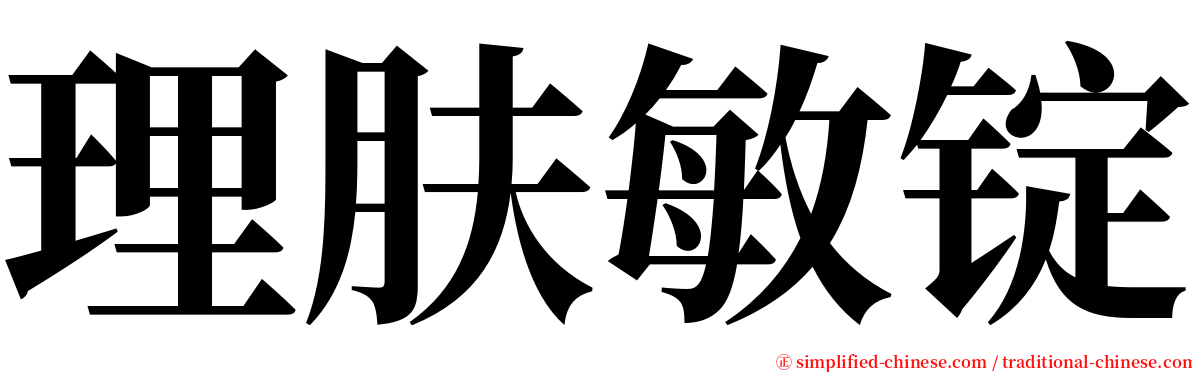 理肤敏锭 serif font