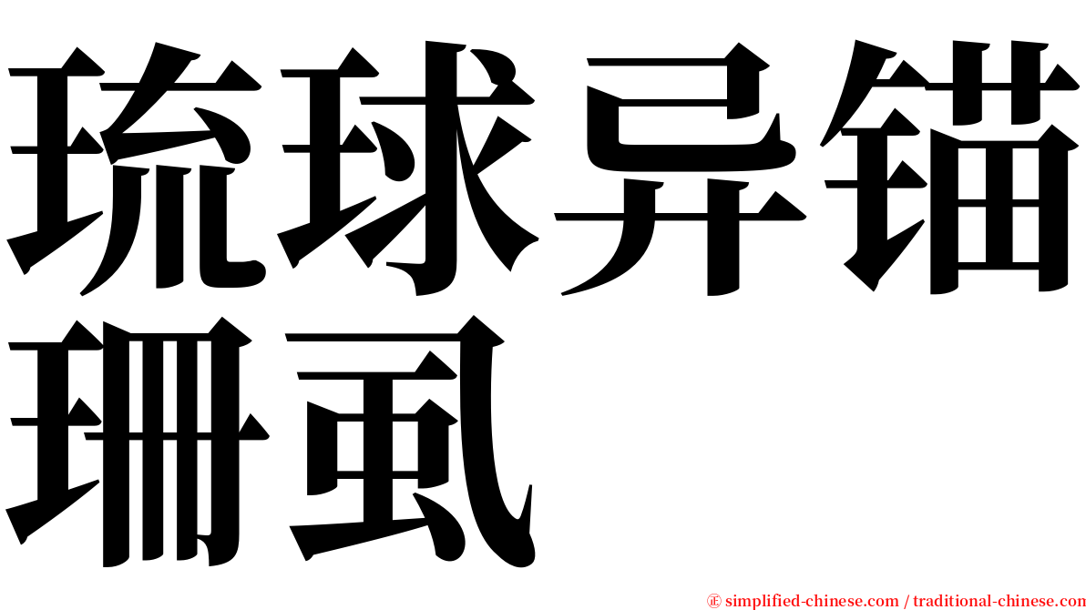 琉球异锚珊虱 serif font