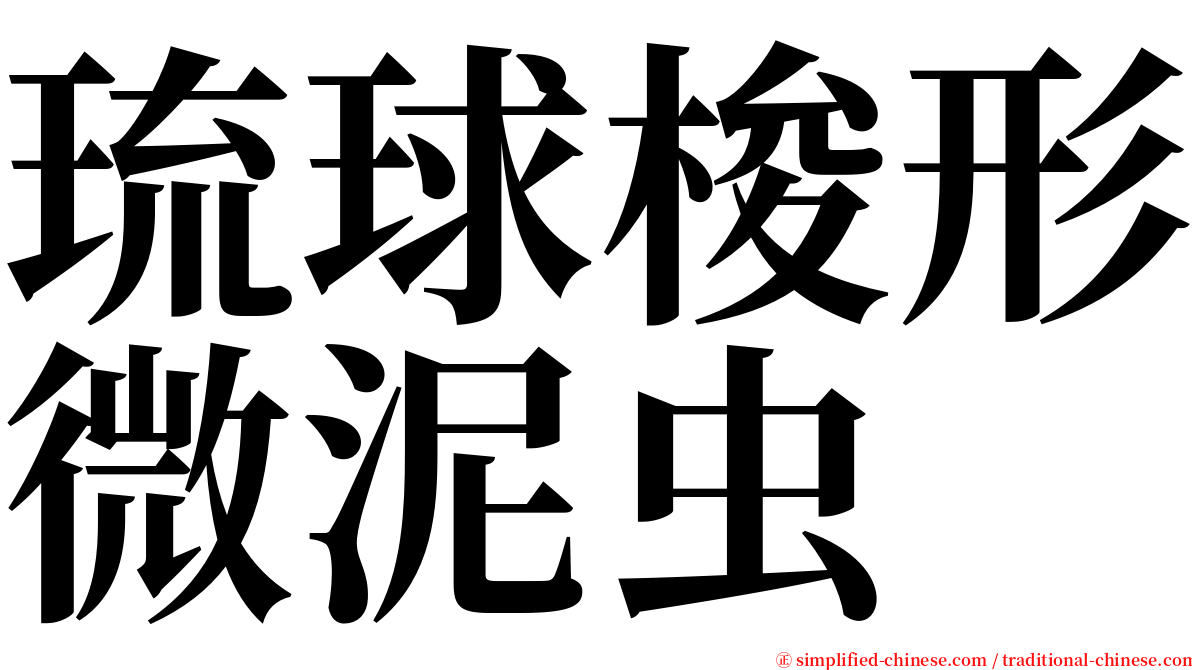 琉球梭形微泥虫 serif font