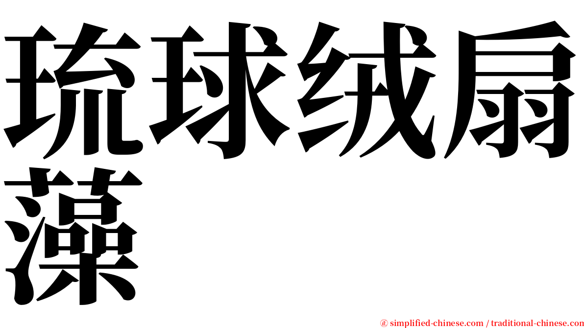 琉球绒扇藻 serif font