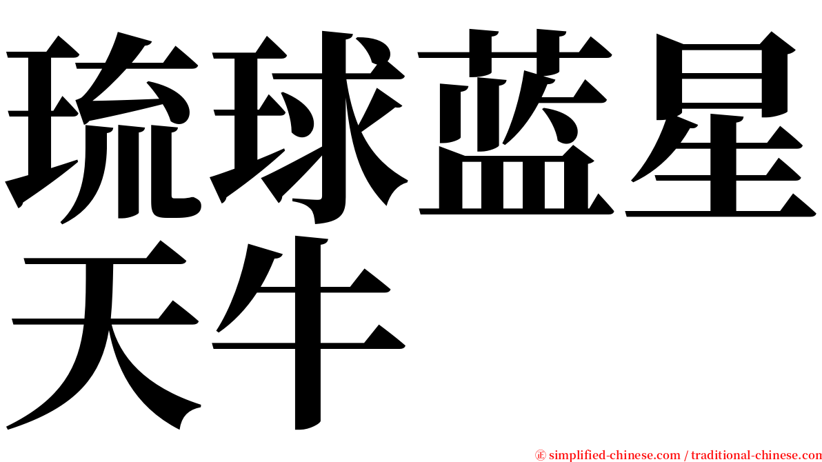 琉球蓝星天牛 serif font