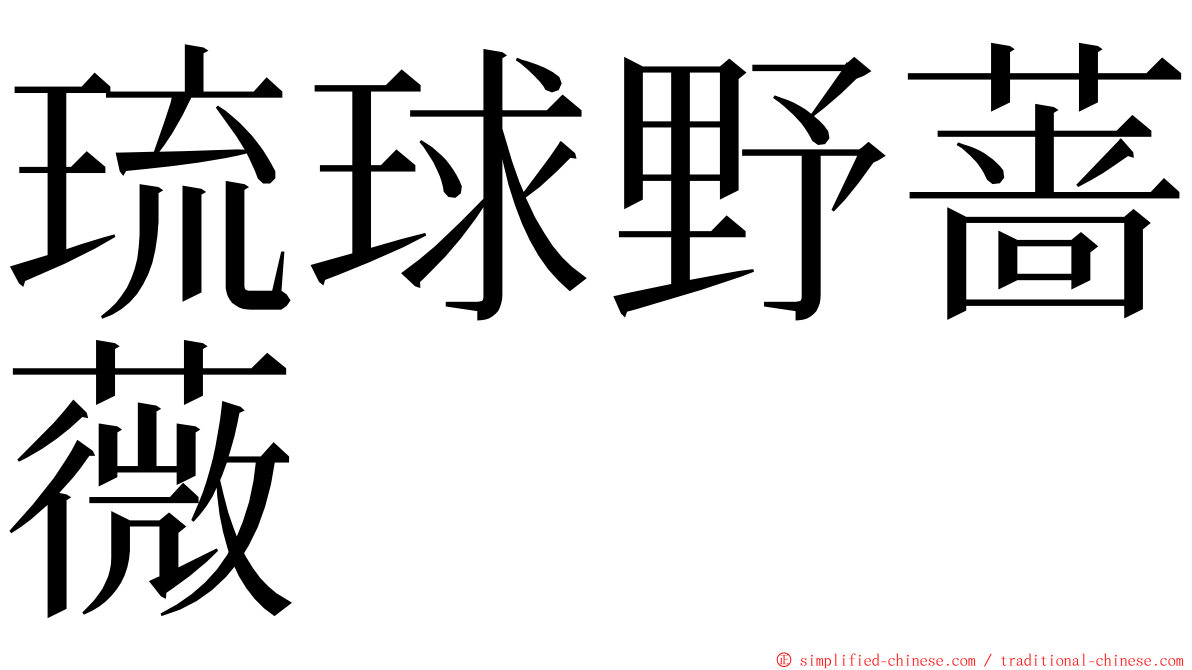 琉球野蔷薇 ming font