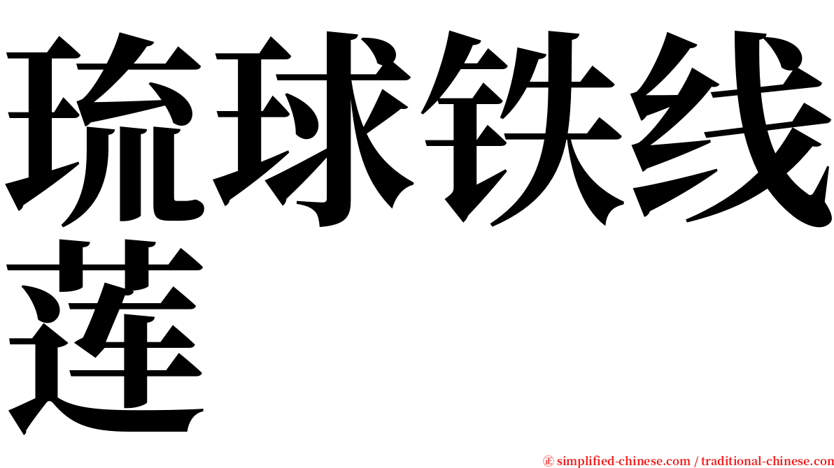 琉球铁线莲 serif font