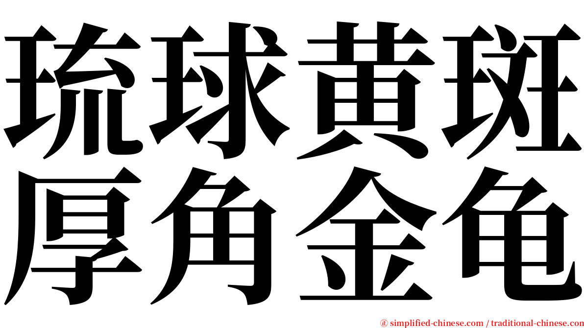 琉球黄斑厚角金龟 serif font