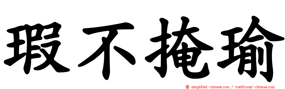 瑕不掩瑜